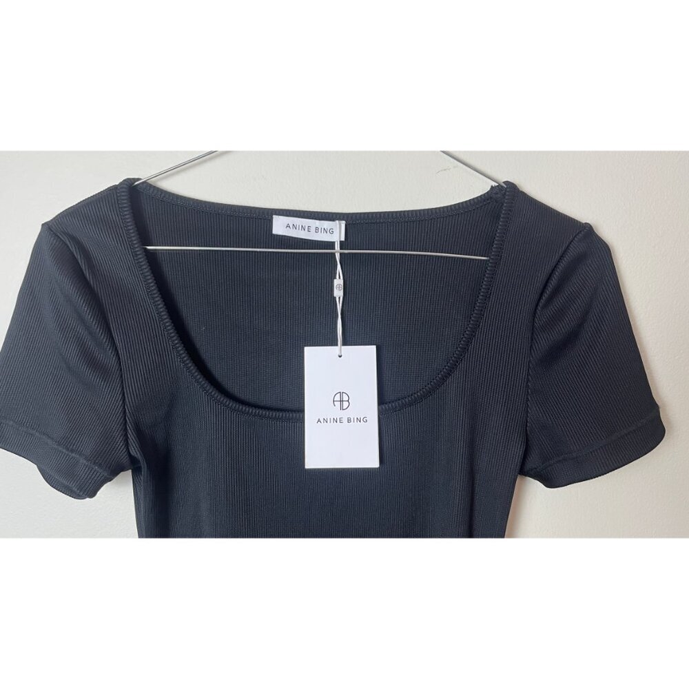 BNWT ANINE BING 'JANELLE' BLACK BODYSUIT - Picture 3 of 8